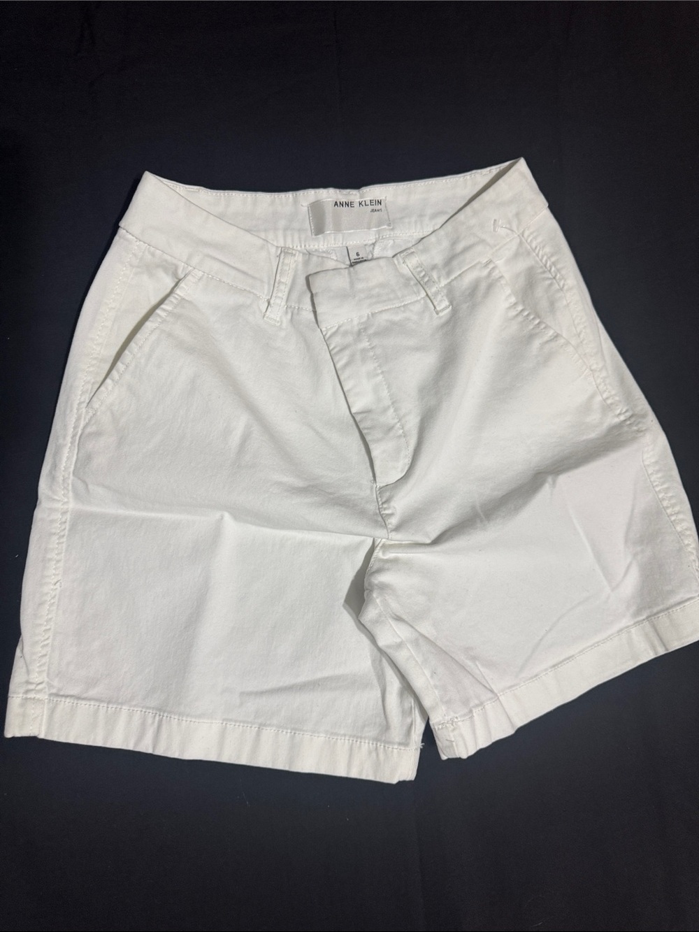 Anne Klein White High Waist Women's Shorts#0018